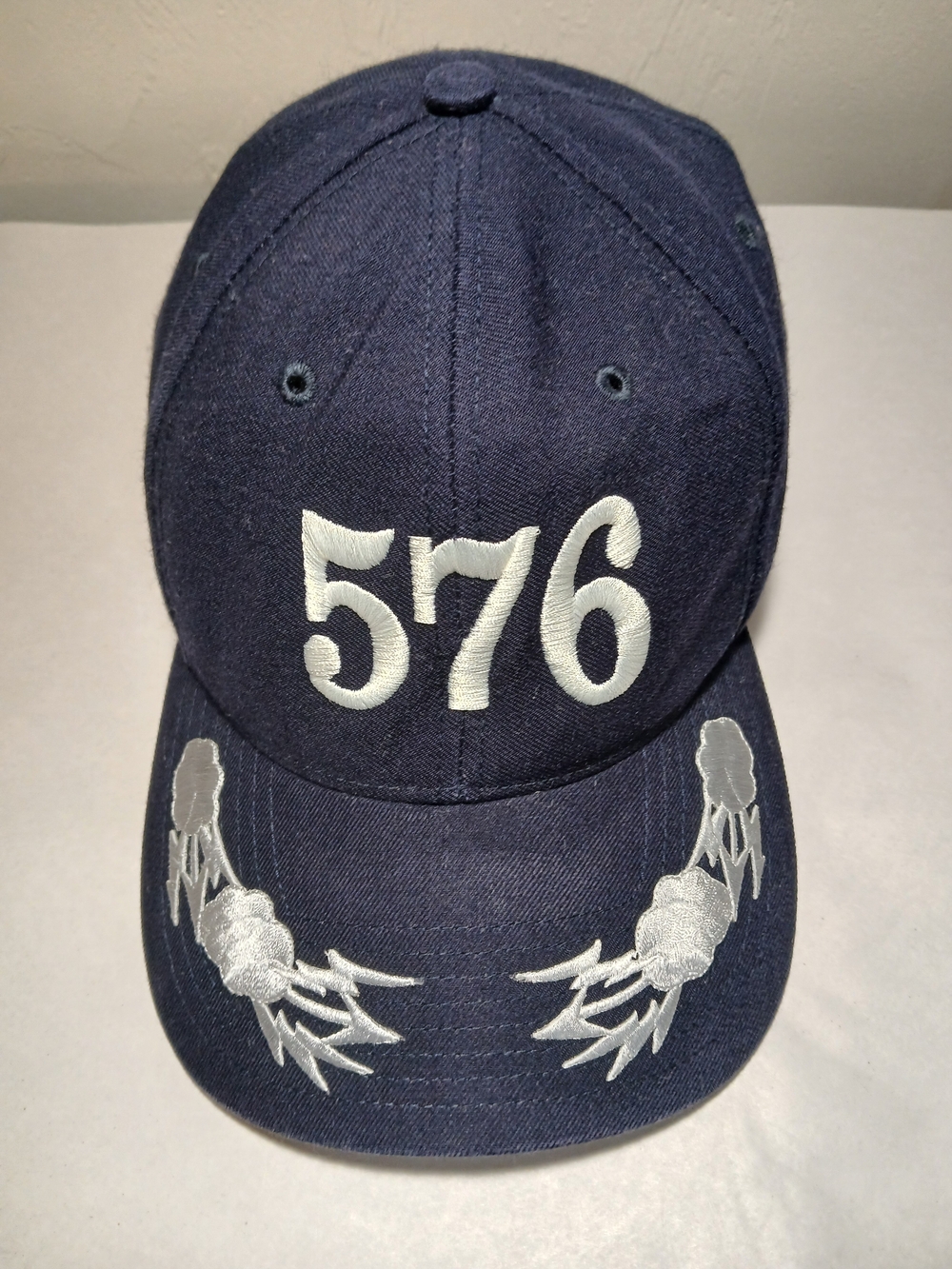 Navy Military Style '576' Embroidered Adjustable Baseball Cap